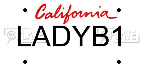 LADYB1 California License Plate