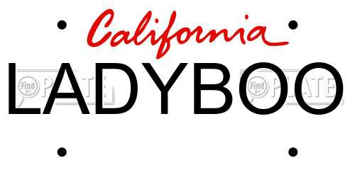 LADYBOO California License Plate