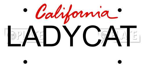LADYCAT California License Plate