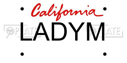 LADYM California License Plate