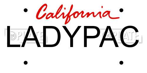LADYPAC California License Plate
