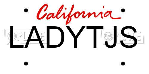 LADYTJS California License Plate