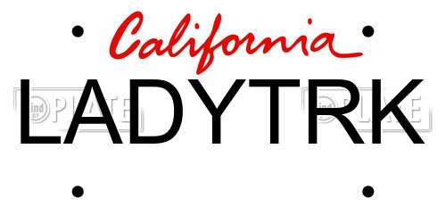 LADYTRK California License Plate