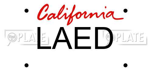 LAED California License Plate