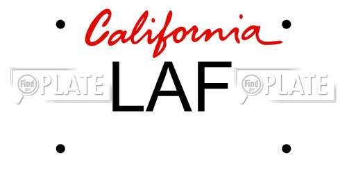 LAF California License Plate