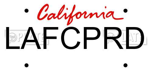 LAFCPRD California License Plate