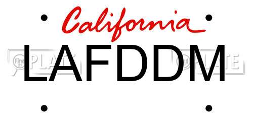 LAFDDM California License Plate