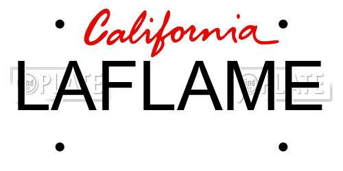 LAFLAME California License Plate