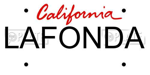 LAFONDA California License Plate