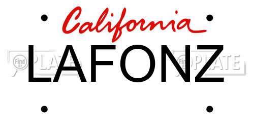 LAFONZ California License Plate