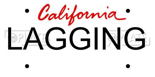 LAGGING California License Plate