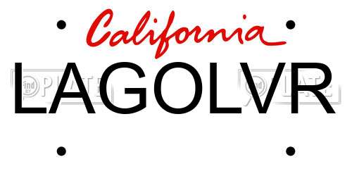 LAGOLVR California License Plate