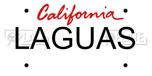 LAGUAS California License Plate