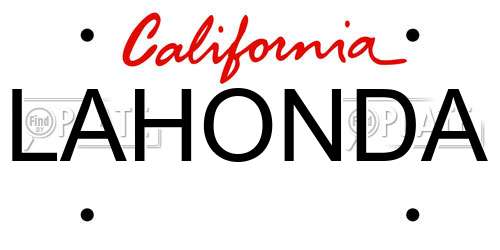 LAHONDA California License Plate