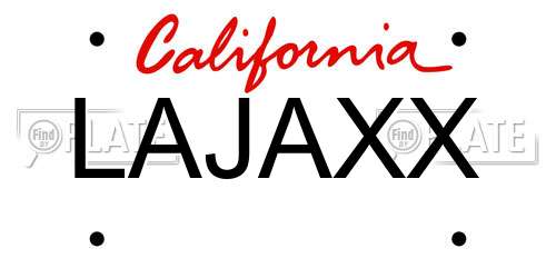 LAJAXX California License Plate
