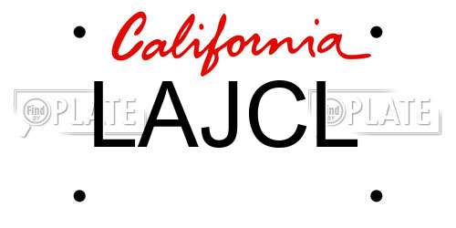 LAJCL California License Plate