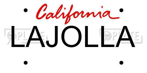 LAJOLLA California License Plate