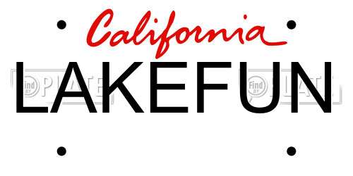 LAKEFUN California License Plate