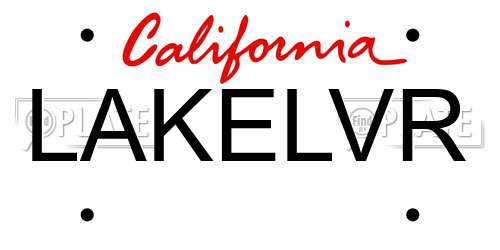 LAKELVR California License Plate