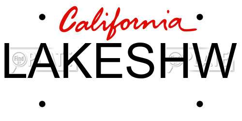 LAKESHW California License Plate