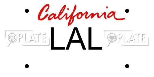 LAL California License Plate