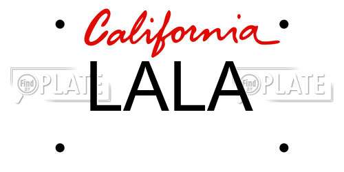 LALA California License Plate