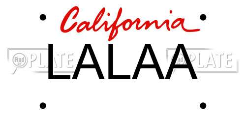 LALAA California License Plate