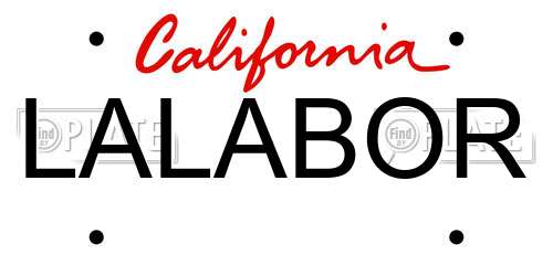 LALABOR California License Plate