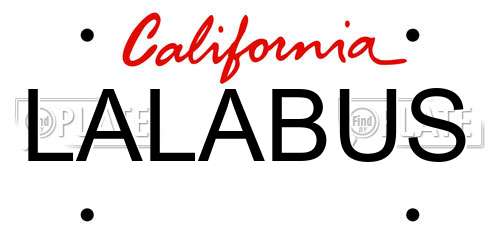 LALABUS California License Plate