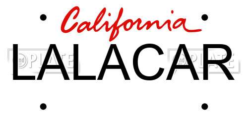 LALACAR California License Plate