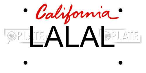 LALAL California License Plate