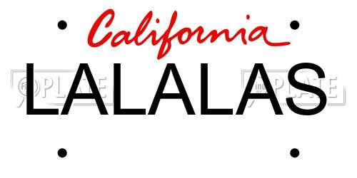 LALALAS California License Plate