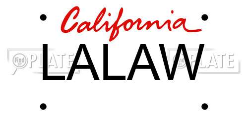 LALAW California License Plate