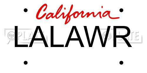 LALAWR California License Plate