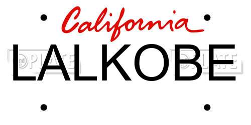 LALKOBE California License Plate
