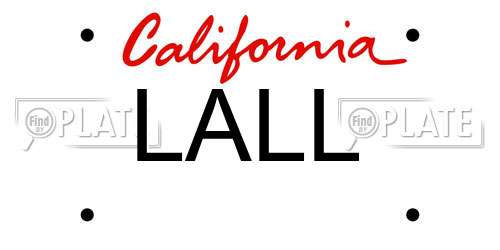 LALL California License Plate