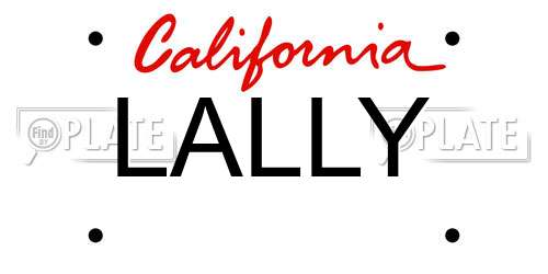 LALLY California License Plate