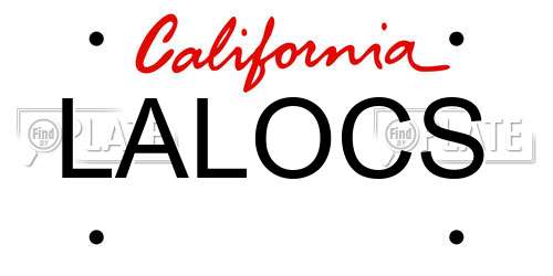 LALOCS California License Plate