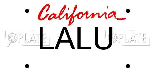 LALU California License Plate