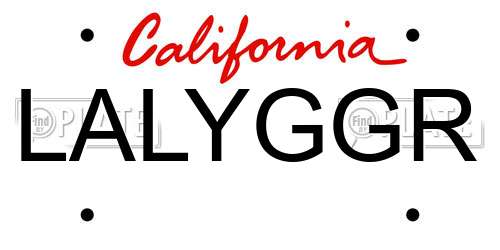 LALYGGR California License Plate