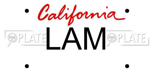 LAM California License Plate