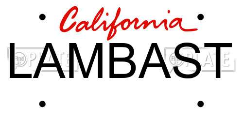 LAMBAST California License Plate