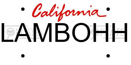 LAMBOHH California License Plate