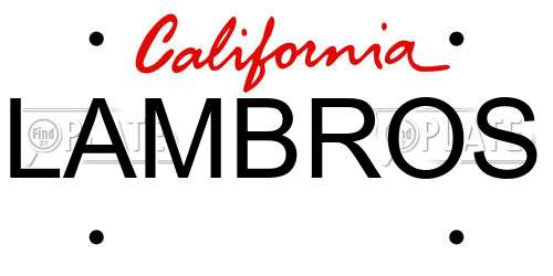 LAMBROS California License Plate