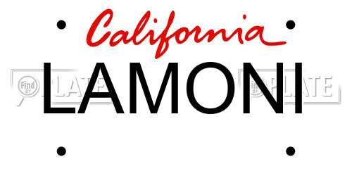 LAMONI California License Plate
