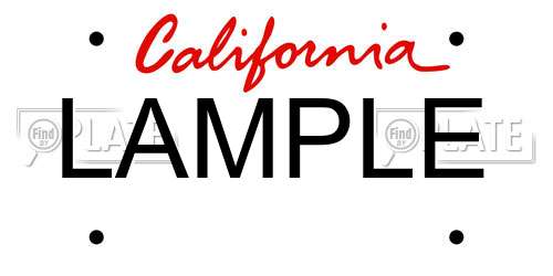 LAMPLE California License Plate