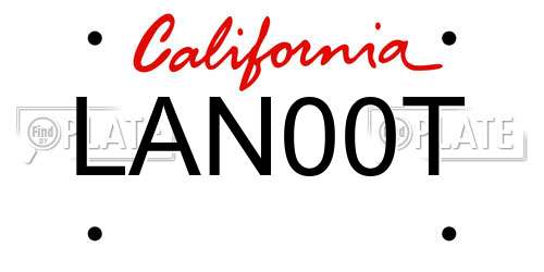LAN00T California License Plate