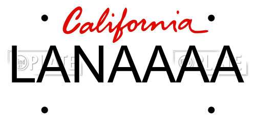 LANAAAA California License Plate