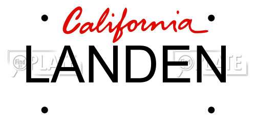 LANDEN California License Plate