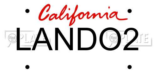 LANDO2 California License Plate